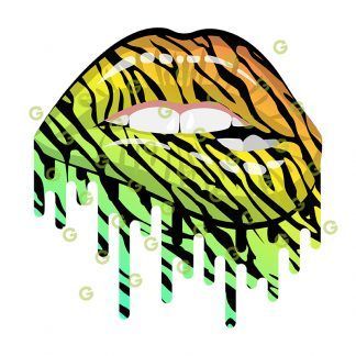 Rainbow Tiger Drip Lips, Dripping Lips Svg, Biting Lips SVG, Kiss Lips SVG, Lips Svg, Fashion Lips Svg, Designer Lips Svg, Makeup Lips Svg, Sublimation Lips Svg