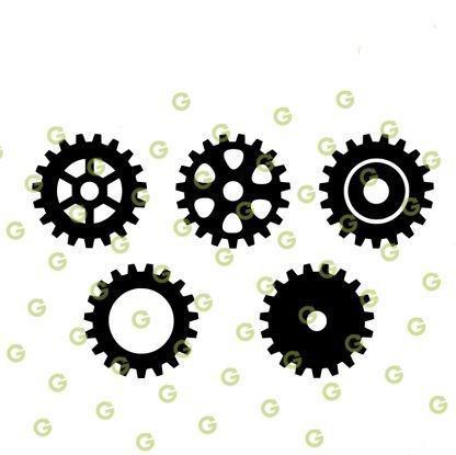 Steampunk Gears SVG Bundle, 5 Steampunk Gears, Gear Cut File, Gears SVG, SVG Cut File