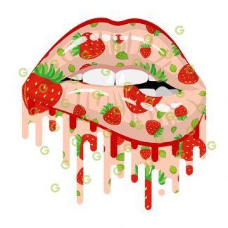 Strawberry Drip Lips, Dripping Lips Svg, Biting Lips SVG, Kiss Lips SVG, Lips Svg, Fashion Lips Svg, Designer Lips Svg, Makeup Lips Svg, Sublimation Lips Svg