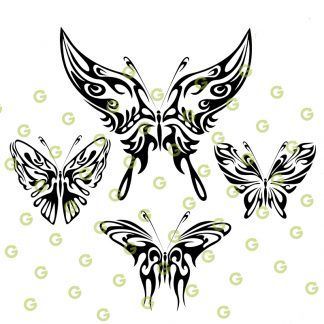 Tribal Butterfly SVG Bundle, SVG Cut File