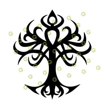 Tribal Tree SVG, Tree of LIfe SVG, Tree Decal SVG, Natural Tree SVG, Tree Monogram SVG, SVG Cut File