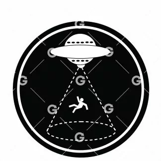 Alien Abduction Round Decal SVG