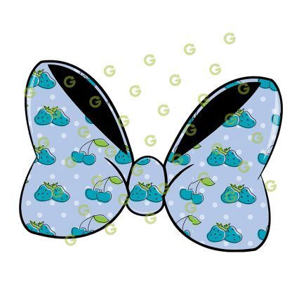 Hair Bow SVG, Berry Pattern, Berry Bow, Blue Bow, Fashion Hair Bow, Designer Hair Bow, Bow Sticker Svg, Sublimation Bow, Print and Cut Bow, Bow Svg