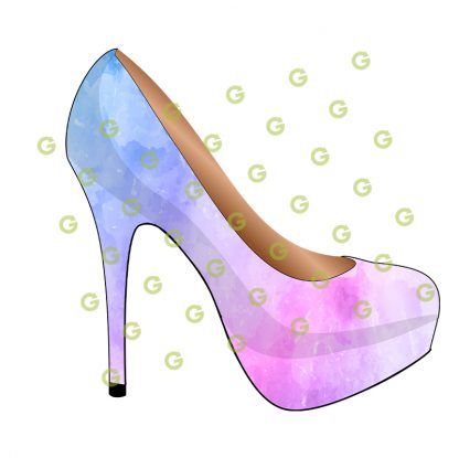High Heel Shoe SVG, Cotton Candy Pattern, Designer Shoe Svg, Fashion Shoe Svg, Stiletto Shoe Svg