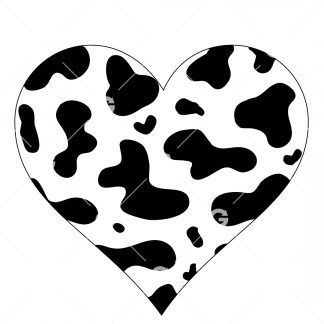Cow Pattern Love Heart SVG