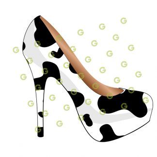 High Heel Shoe SVG, Cow Pattern, Animal Pattern, Designer Shoe Svg, Fashion Shoe Svg, Stiletto Shoe Svg