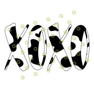 Cow Pattern XOXO SVG, Animal Pattern Svg, Kiss and Hugs SVG, Kiss Svg, Hug SVG, Print and Cut XOXO Svg, Sublimation Xoxo Svg