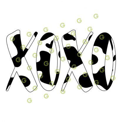 Cow Pattern XOXO SVG, Animal Pattern Svg, Kiss and Hugs SVG, Kiss Svg, Hug SVG, Print and Cut XOXO Svg, Sublimation Xoxo Svg