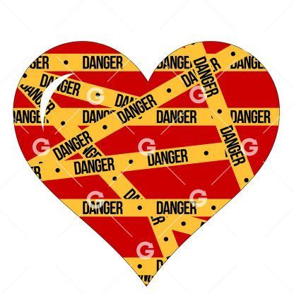 Danger Love Heart SVG