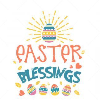 Easter Blessings With Eggs SVG