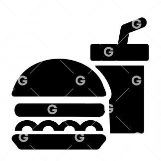 Fast Food Burger and Drink SVG