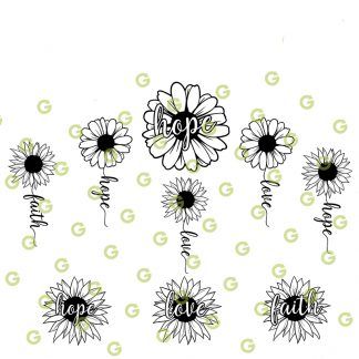 Flower Quotes SVG Bundle, Faith Sunflower Svg, Love Daisy Svg, Hope Sunflower Svg, Love Sunflower Svg, Flowers Svg Bundle, Inspirational SVG