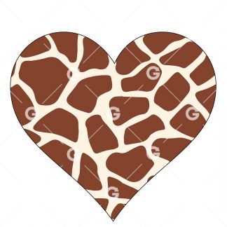 Giraffe Love Heart SVG