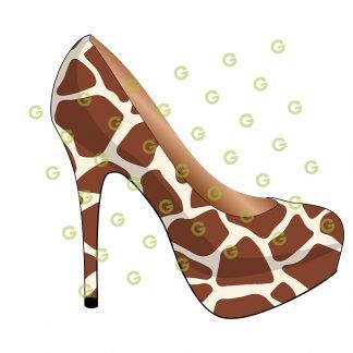 High Heel Shoe SVG, Giraffe Pattern, Animal Pattern, Designer Shoe Svg, Fashion Shoe Svg, Stiletto Shoe Svg
