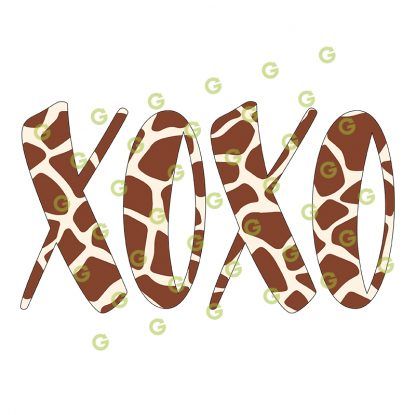 Giraffe Pattern XOXO SVG, Animal Pattern Svg, Kiss and Hugs SVG, Kiss Svg, Hug SVG, Print and Cut XOXO Svg, Sublimation Xoxo Svg