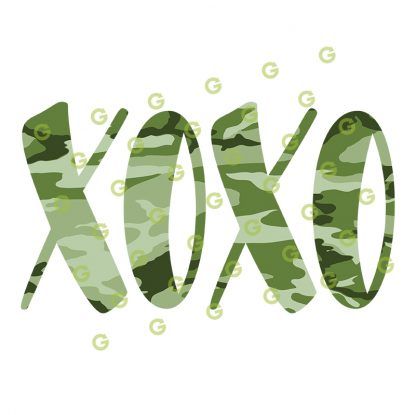 Green Camo XOXO SVG, Camouflage Xoxo Svg, Kiss and Hugs SVG, Kiss Svg, Hug SVG, Print and Cut XOXO Svg, Sublimation Xoxo Svg