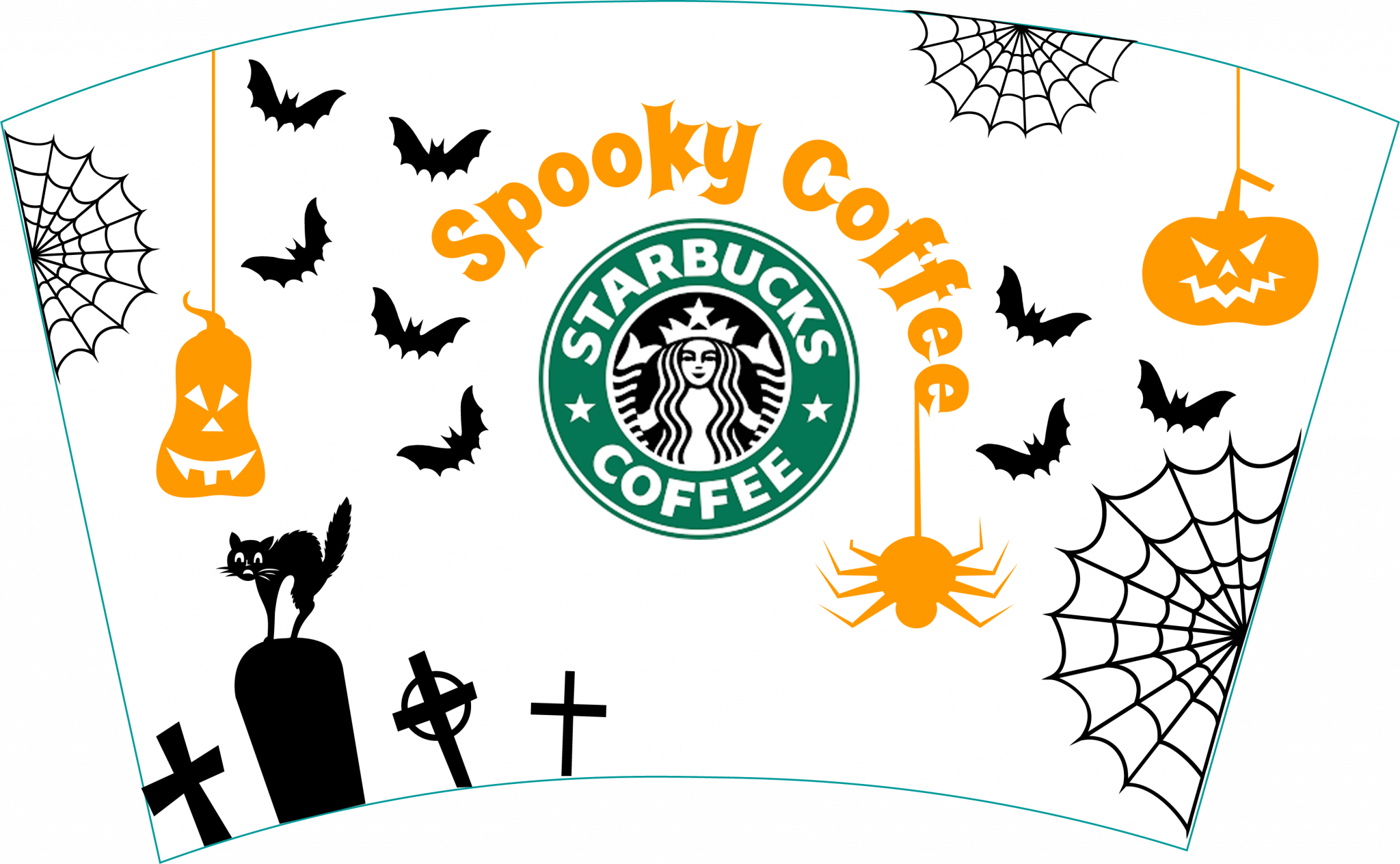 Free SVG Starbucks Halloween 24oz Venti Wrap - SVG Design Images for