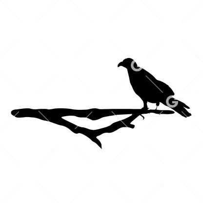Halloween Crow On Branch SVG