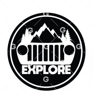Jeep Explore Round Decal SVG