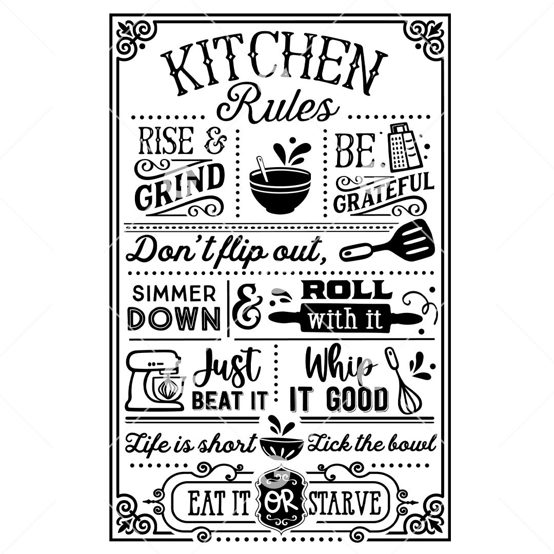Funny Kitchen SVG Bundle, 25 Kitchen Signs, Home Decor