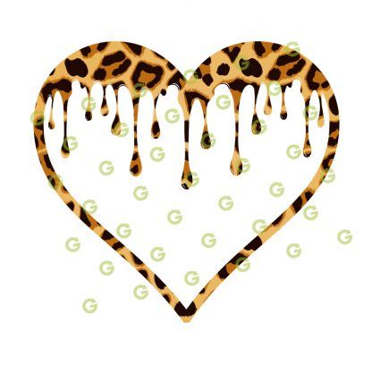 Dripping Heart SVG, Leopard Pattern, Love Heart Svg, Valentines Day Svg, Drip Design Svg, Fashion Heart, Designer Heart, Valentines Heart, Drip Heart
