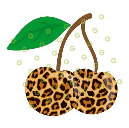 Fashion Cherries SVG, Leopard Pattern, Two Cherries Svg, Cherries and Stem, Cherry Sublimation Svg, Print and Cut