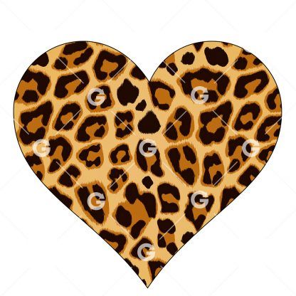 Leopard Love Heart SVG