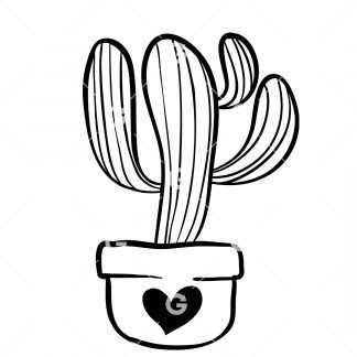 Love Cactus With Heart SVG
