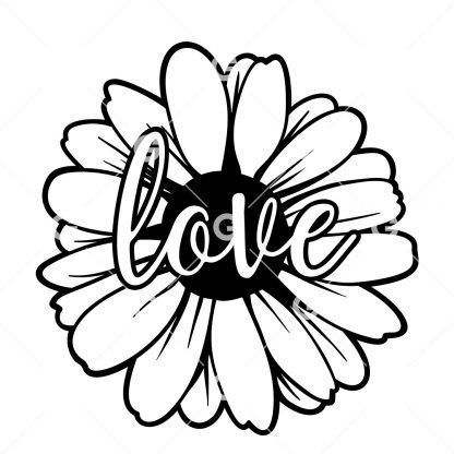 Love Daisy with Text SVG