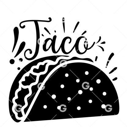 Mexican Taco with Text SVG