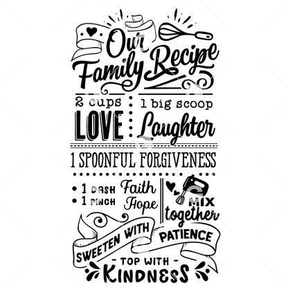 Our Family Recipe Sign SVG