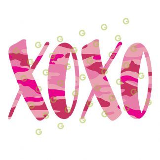 Pink Camo XOXO SVG, Camouflage XOXO Svg, Kiss and Hugs SVG, Kiss Svg, Hug SVG, Print and Cut XOXO Svg, Sublimation Xoxo Svg