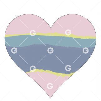 Pink Wave Love Heart SVG
