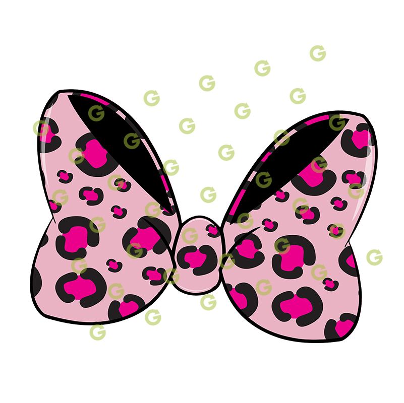 Fashion Pink Leopard Hair Bow SVG | SVGed