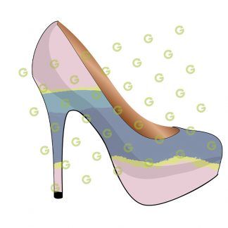 High Heel Shoe SVG, Pink Fashion Wave, Designer Shoe Svg, Fashion Shoe Svg, Stiletto Shoe Svg