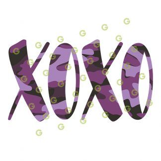 Purple Camo XOXO SVG, Camouflage Xoxo Svg, Kiss and Hugs SVG, Kiss Svg, Hug SVG, Print and Cut XOXO Svg, Sublimation Xoxo Svg