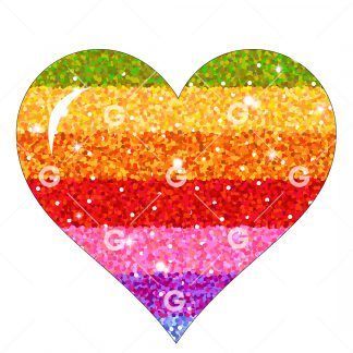 Rainbow Glitter Love Heart SVG