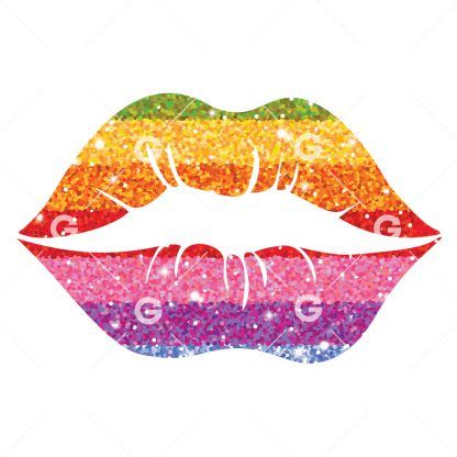 Rainbow Glitter Lips SVG