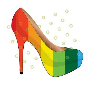 Rainbow Pride, High Heel Shoe SVG, Gay Pride Shoe, Designer Shoe Svg, Fashion Shoe Svg, Stiletto Shoe Svg