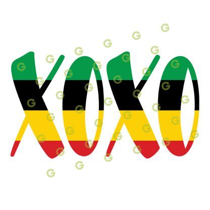 Rasta XOXO SVG, Rasta Flag Xoxo Svg, Kiss and Hugs SVG, Kiss Svg, Hug SVG, Print and Cut XOXO Svg, Sublimation Xoxo Svg