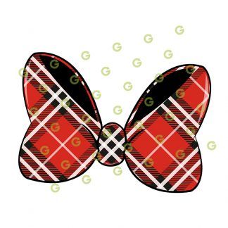 Hair Bow SVG, Red Plaid Pattern, Plaid Bow, Fashion Hair Bow, Designer Hair Bow, Bow Sticker Svg, Sublimation Bow, Print and Cut Bow, Bow Svg