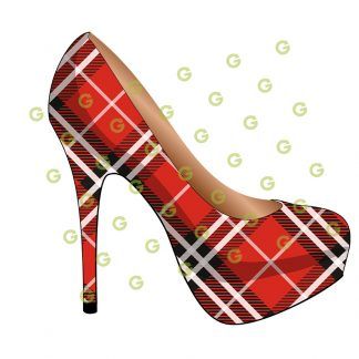 High Heel Shoe SVG, Red Plaid Pattern Svg, Designer Shoe Svg, Fashion Shoe Svg, Stiletto Shoe Svg