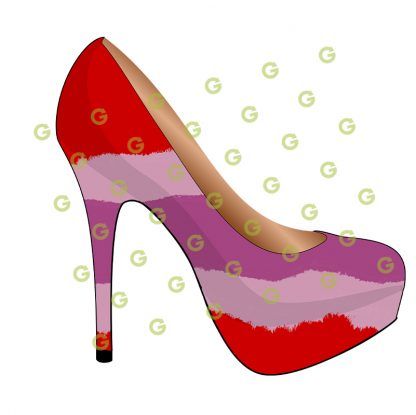 High Heel Shoe SVG, Red Fashion Wave, Designer Shoe Svg, Fashion Shoe Svg, Stiletto Shoe Svg