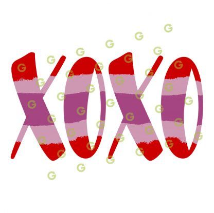 Red Fashion Wave XOXO Kiss and Hugs SVG, Kiss Svg, Hug SVG, Print and Cut XOXO Svg, Sublimation Xoxo Svg