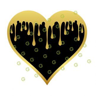 Dripping Heart SVG, Gold Pattern, Love Heart Svg, Valentines Day Svg, Drip Design Svg, Fashion Heart, Designer Heart, Valentines Heart, Drip Heart