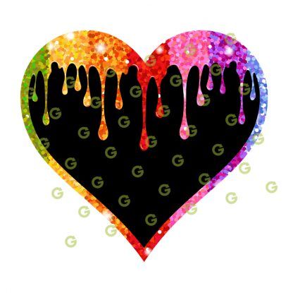 Dripping Heart SVG, Rainbow Glitter, Pride Heart Svg, Love Heart Svg, Valentines Day Svg, Drip Design Svg, Fashion Heart, Designer Heart, Valentines Heart, Drip Heart