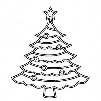 Outline Christmas Tree SVG