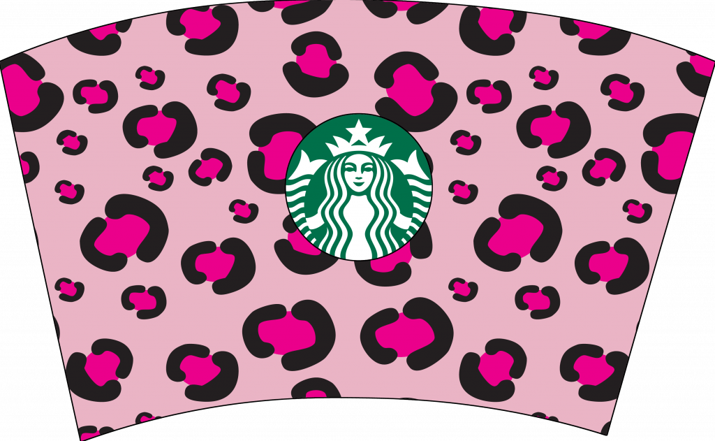 Leopard and Lips Starbucks Cold Cup Wrap SVG. Venti Cups By Olyate