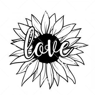 Love Sunflower with Text SVG