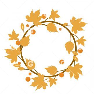 Thanksgiving Fall Leaf Wreath SVG